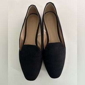 H&M Black Flat Suede Shoes Almond toe